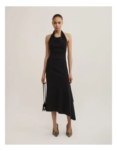 Halter Knit Dress in Black
