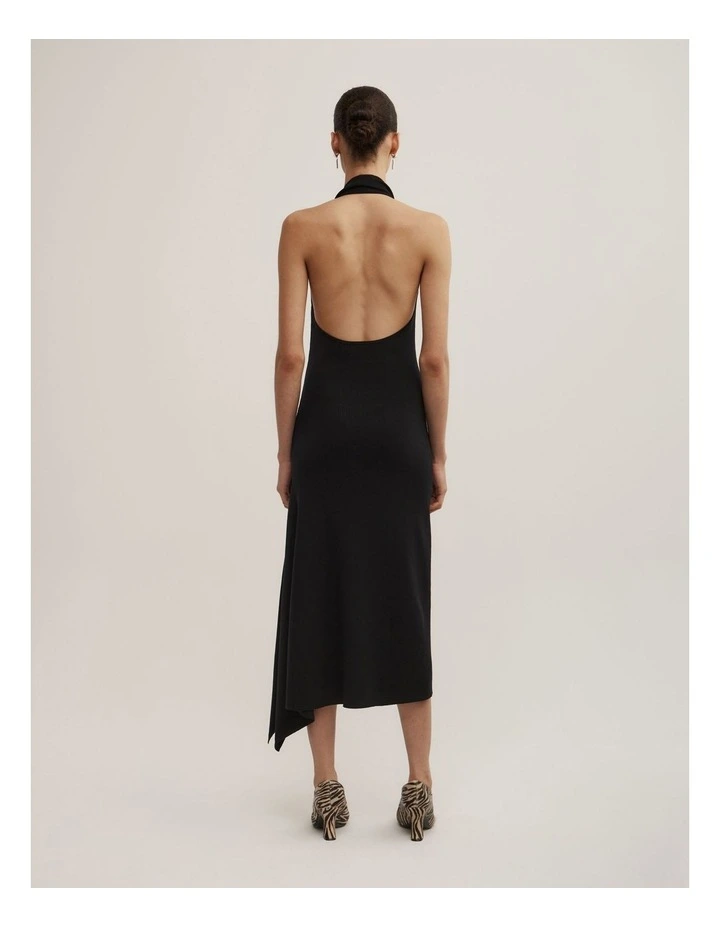 Halter Knit Dress in Black image 5