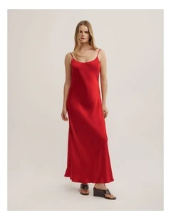 Low Back Slip Dress in Red