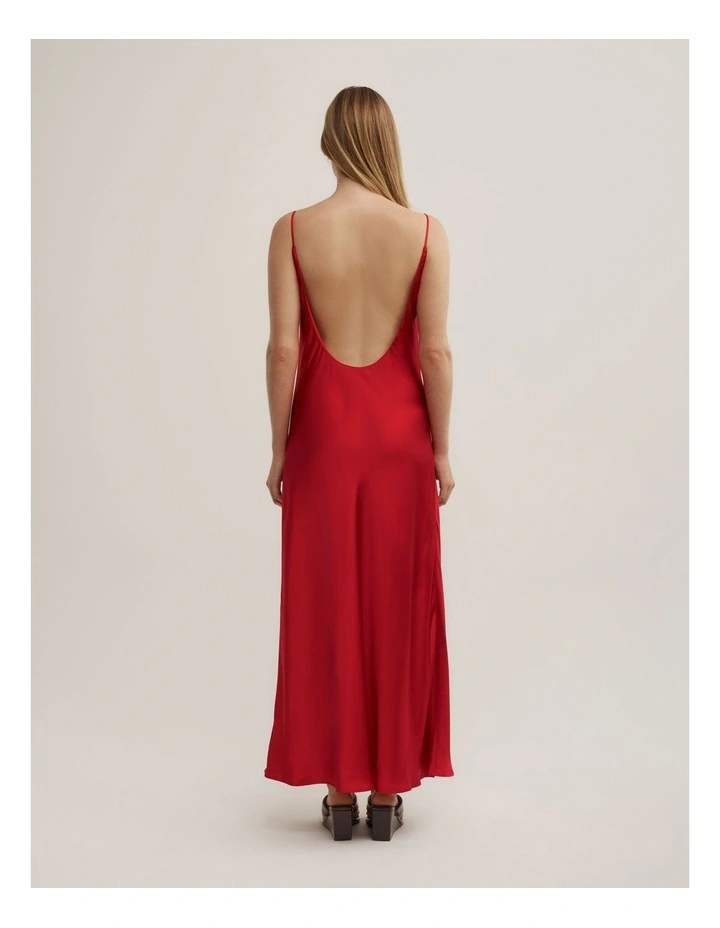 Low Back Slip Dress in Red image 5