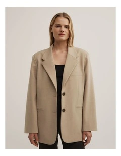 Wrap Front Blazer in Sienna