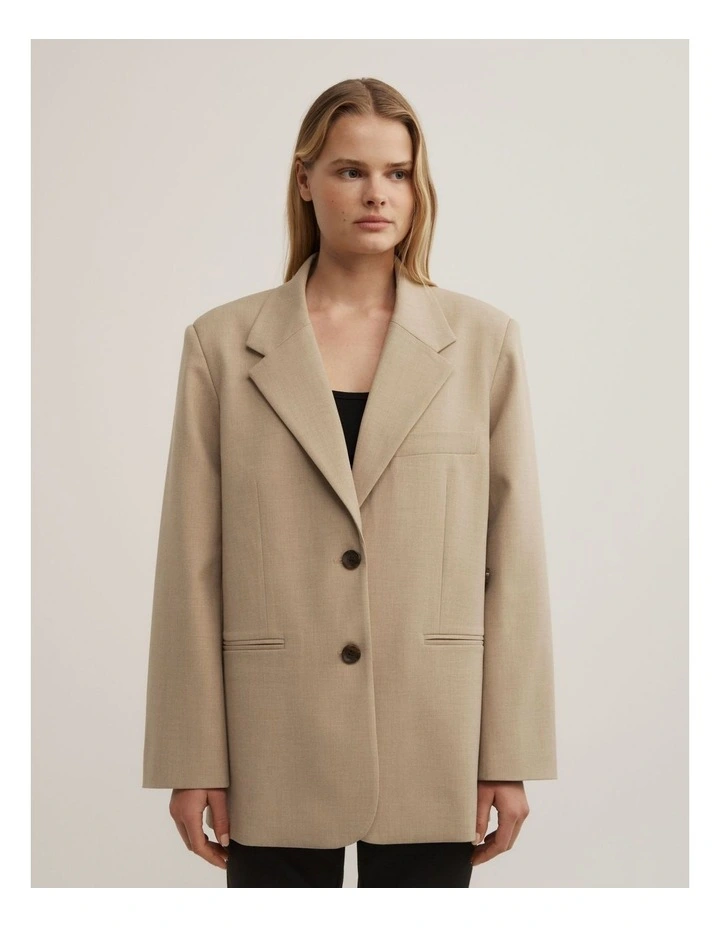 Wrap Front Blazer in Sienna image 3