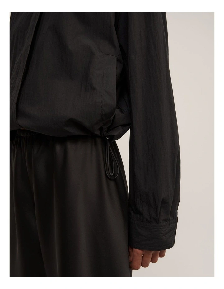 Funnel Zip Through Jacket in Black image 5