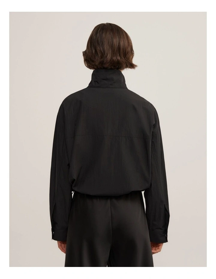 Funnel Zip Through Jacket in Black image 6