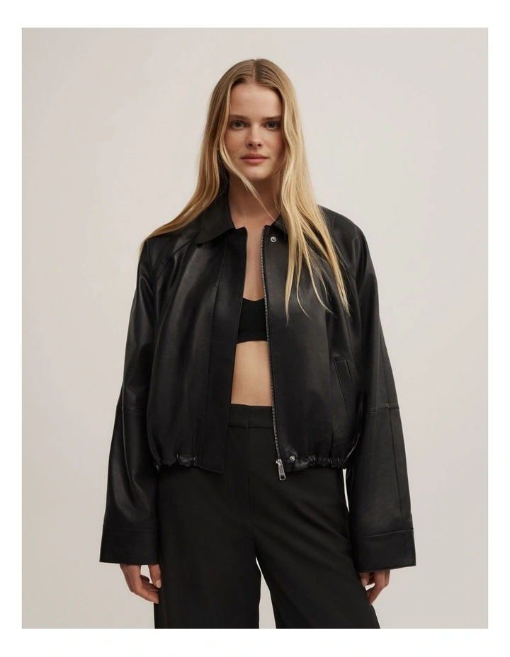 Leather Jacket in Black image 3