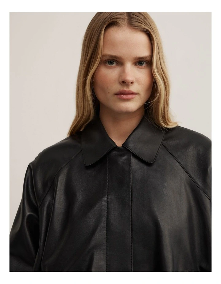 Leather Jacket in Black image 4