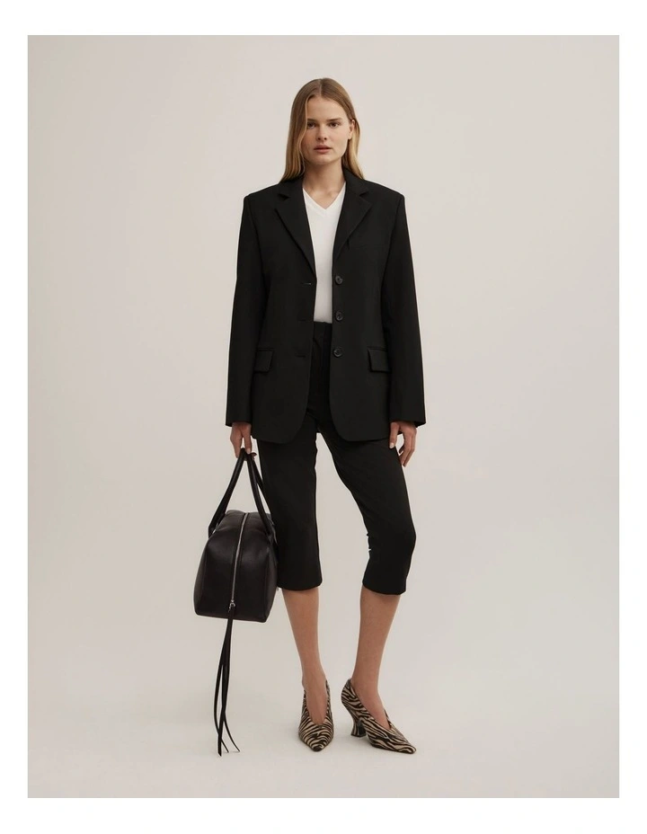 3 Button Blazer in Black image 2
