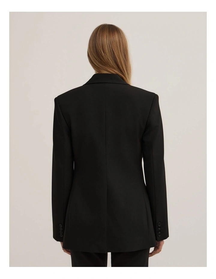 3 Button Blazer in Black image 4