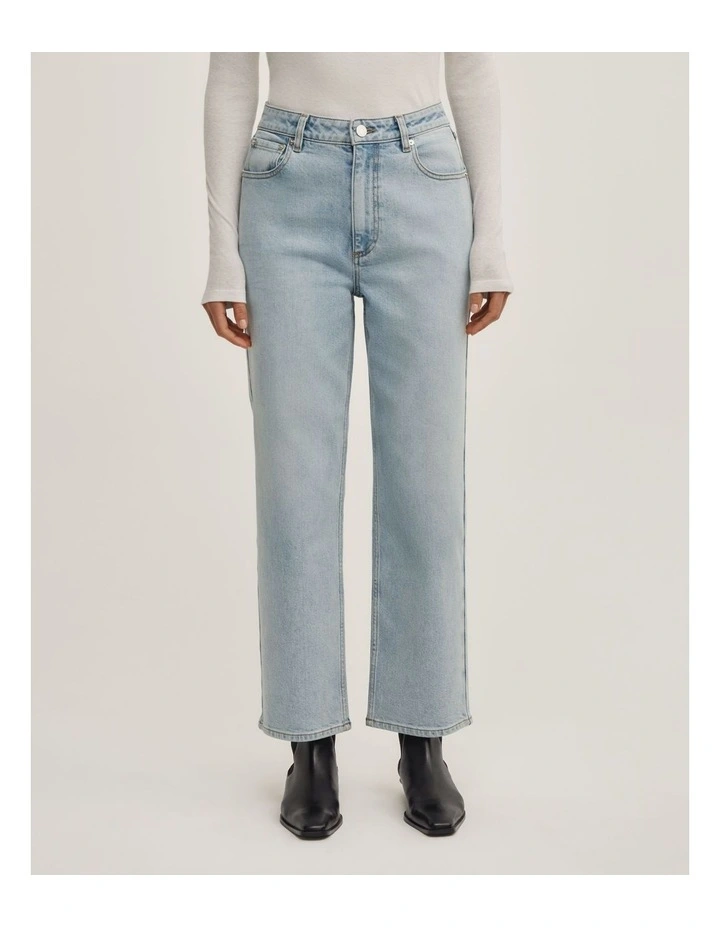 Straight Crop Jeans in Fresh Blue image 2