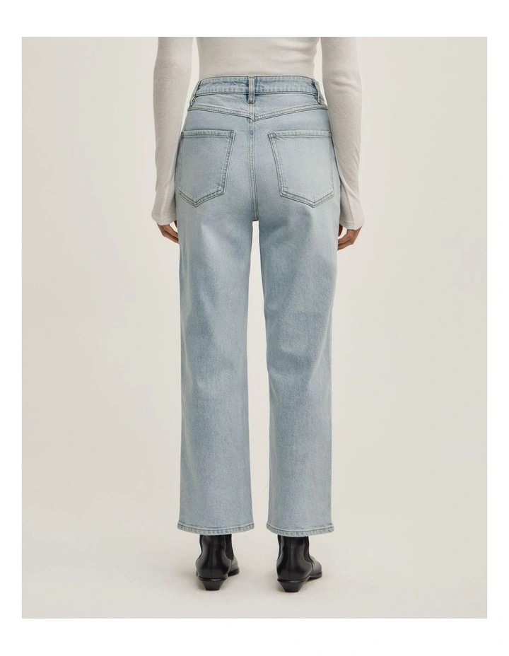 Straight Crop Jeans in Fresh Blue image 5