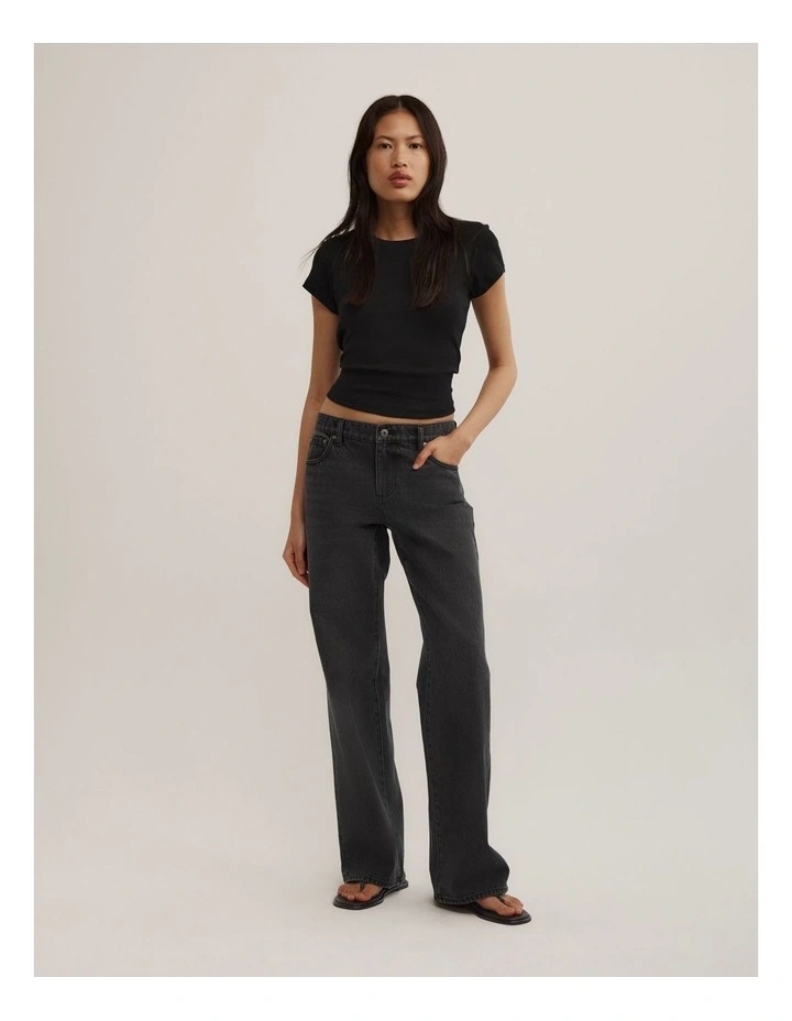 Low Rise Relaxed Jeans in Charcoal Wash image 1