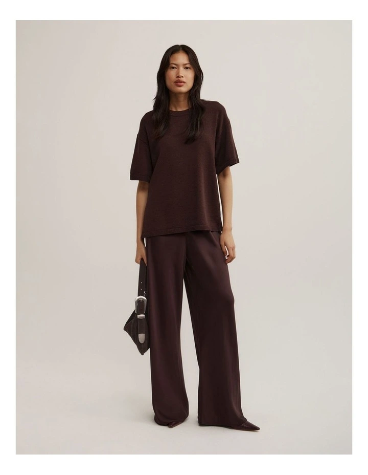 Relaxed Knit T-shirt in Espresso image 2