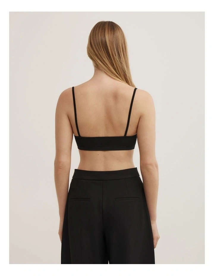 Knit Bralette in Black image 2