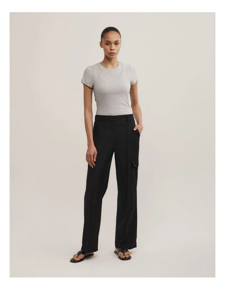Pocket Detail Pant in Black image 1