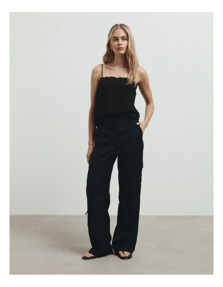 Pocket Detail Pant in Black image 2