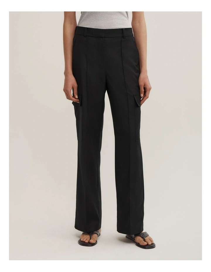 Pocket Detail Pant in Black image 3