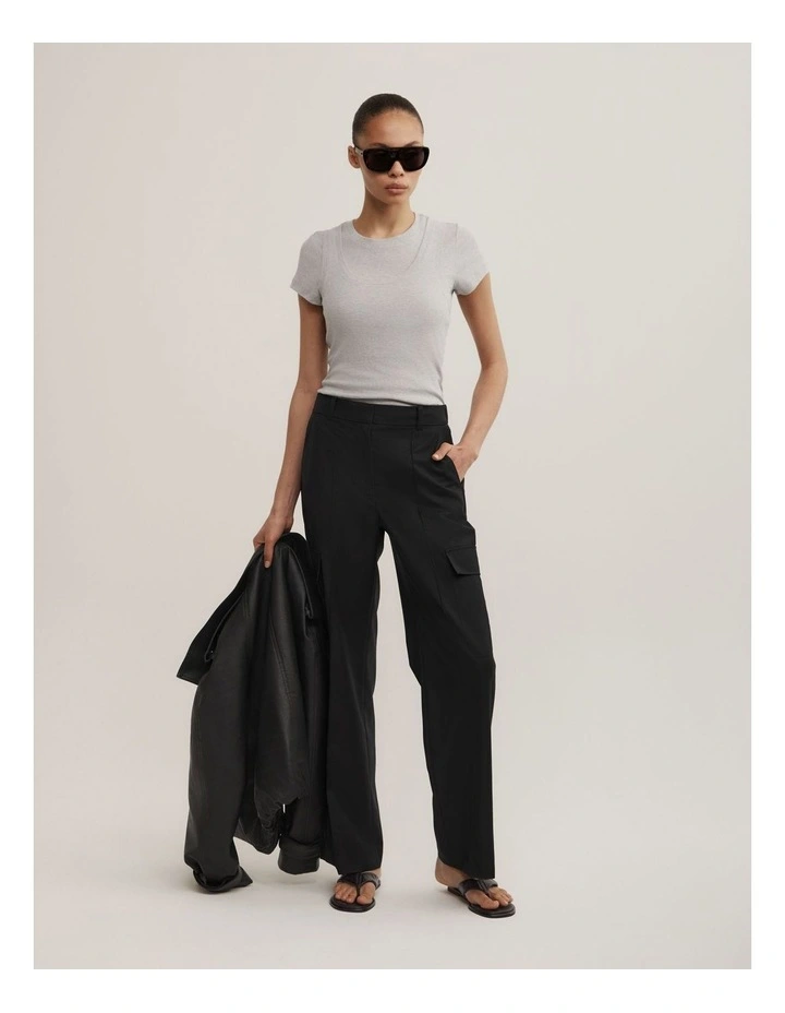 Pocket Detail Pant in Black image 5