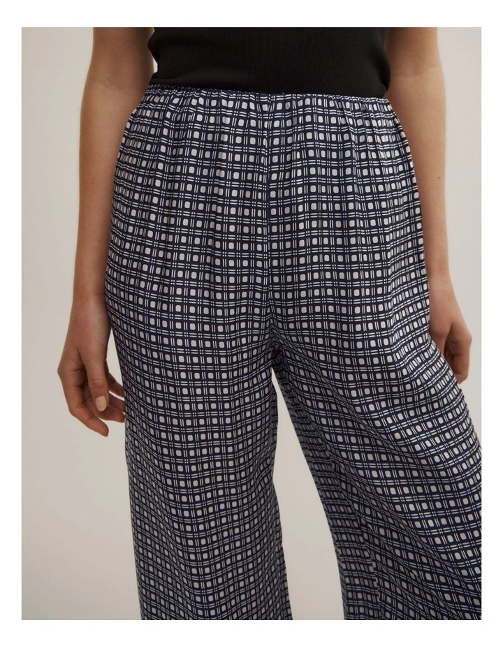 Pull On Cupro Pant in Navy Geo Tile image 4