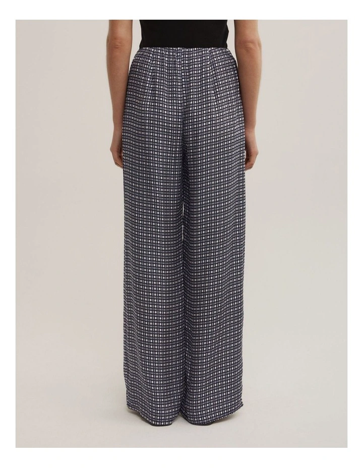 Pull On Cupro Pant in Navy Geo Tile image 5