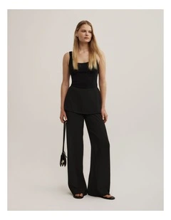 Sheer Overlay Pant in Black