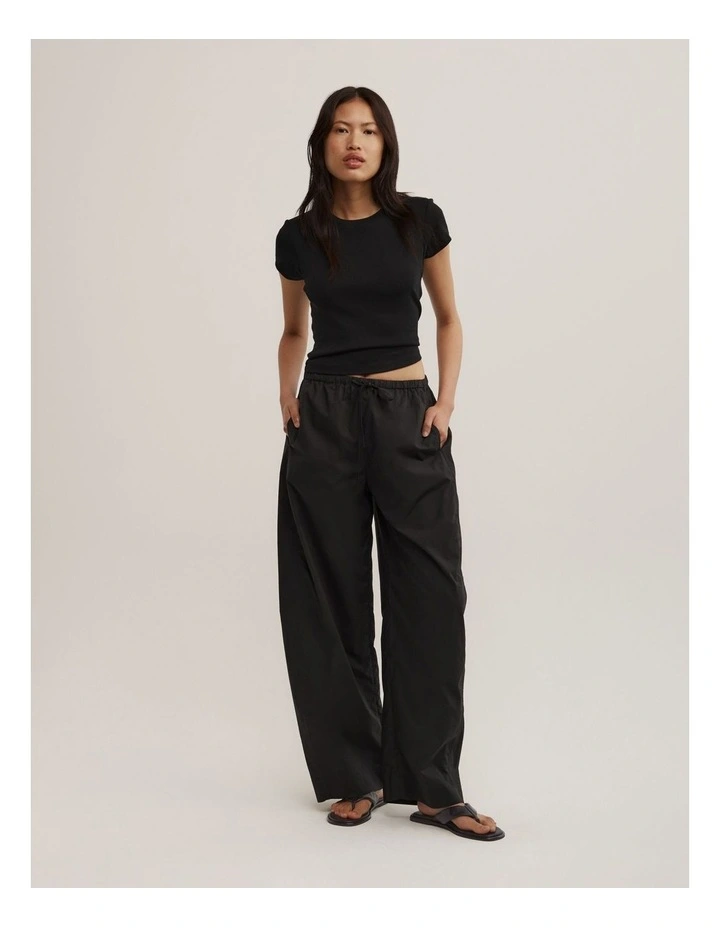 Pull On Barrel Pant in Black image 1