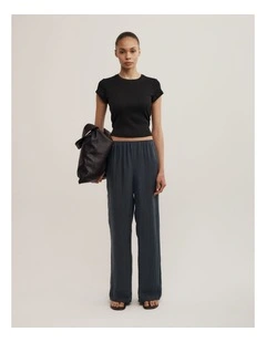 Pull On Cupro Pant in Washed Black