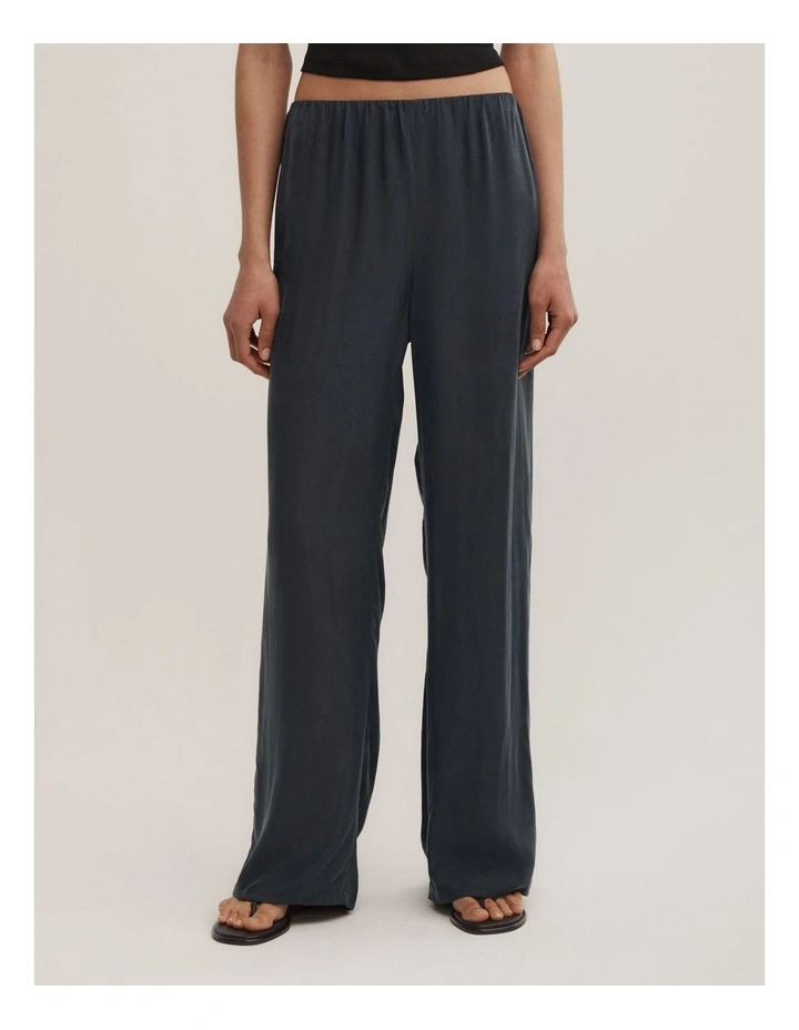 Pull On Cupro Pant in Washed Black image 2