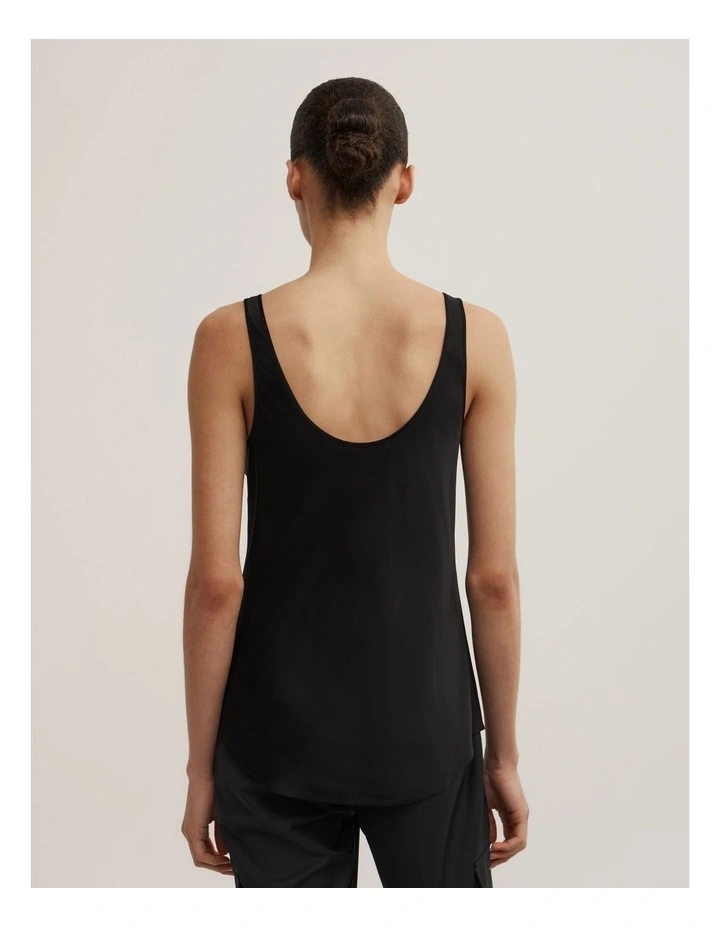 Satin Tank Top in Black image 5