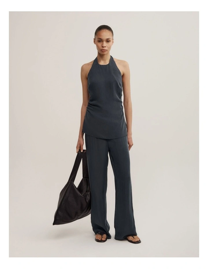 Halter Detail Top in Washed Black image 2