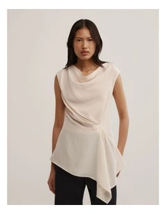 Tuck Drape Shirt in Chalk