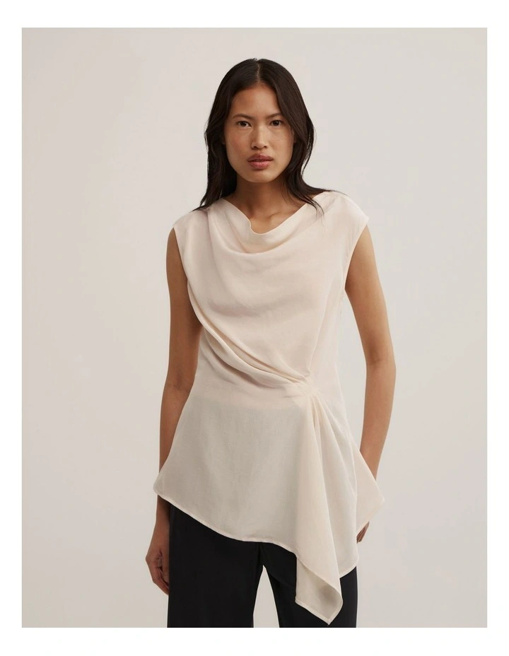 Tuck Drape Shirt in Chalk image 1