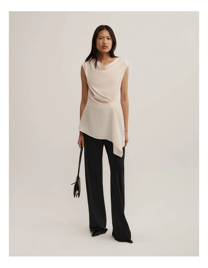 Tuck Drape Shirt in Chalk image 2