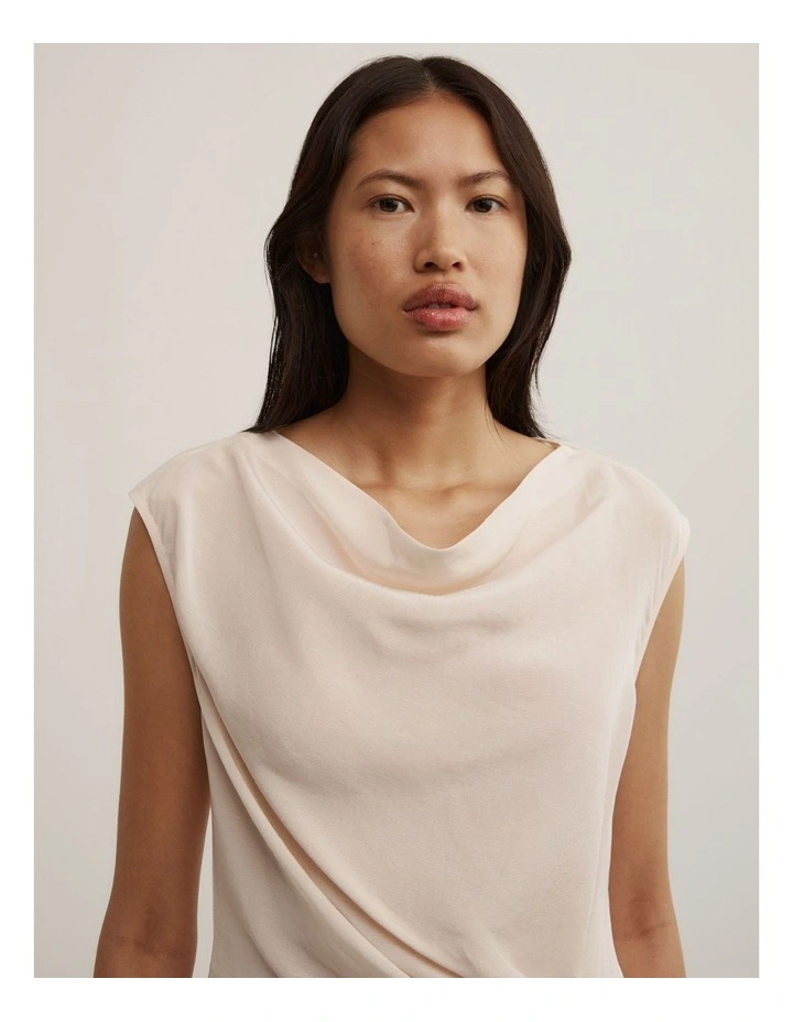 Tuck Drape Shirt in Chalk image 3