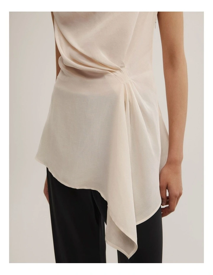 Tuck Drape Shirt in Chalk image 4