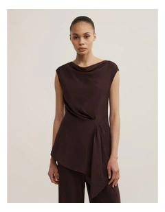 Tuck Drape Shirt in Espresso