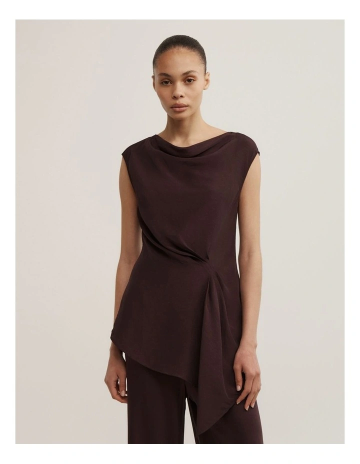 Tuck Drape Shirt in Espresso image 1