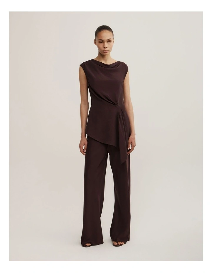 Tuck Drape Shirt in Espresso image 2