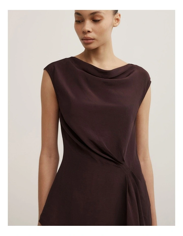 Tuck Drape Shirt in Espresso image 3