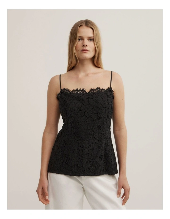 Lace Camisole in Black image 1