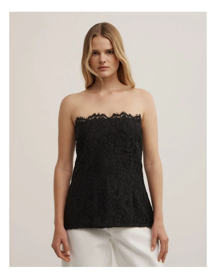Lace Camisole in Black image 3