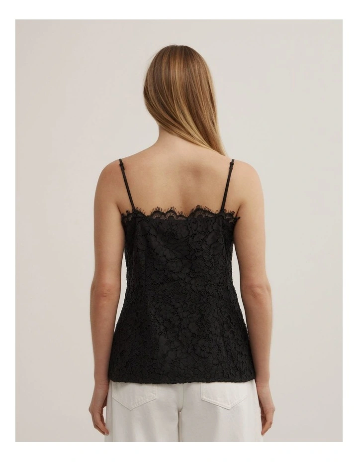 Lace Camisole in Black image 6