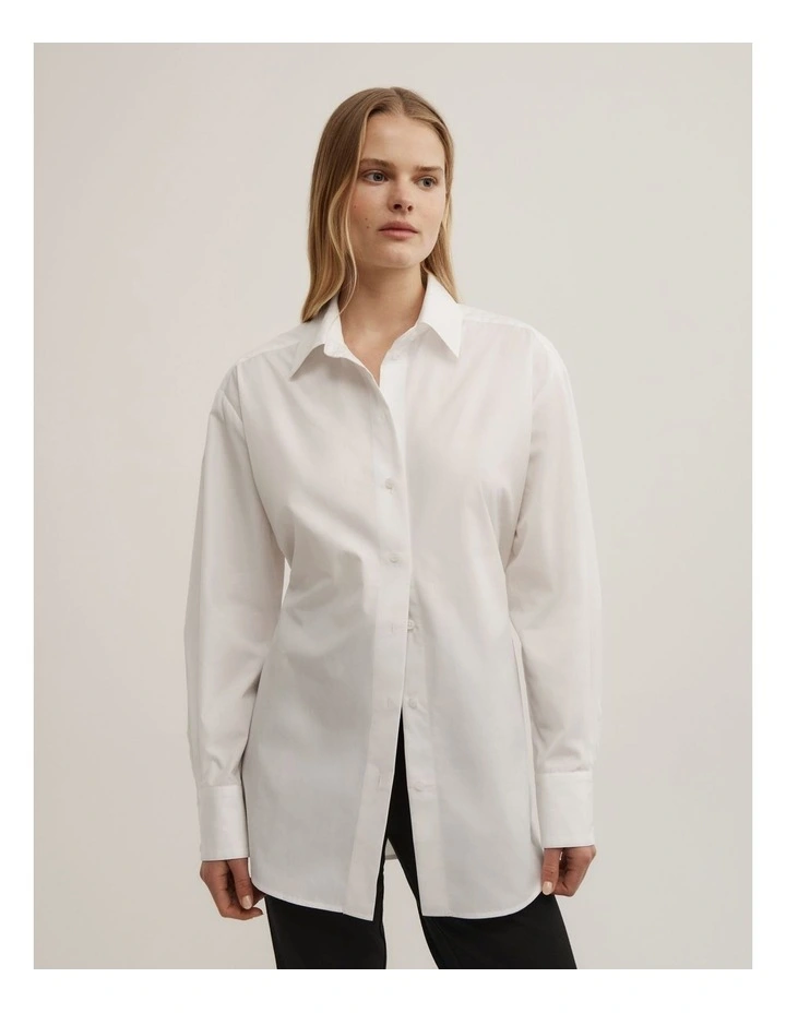 Tie Back Summer Shirt in Fresh White image 1