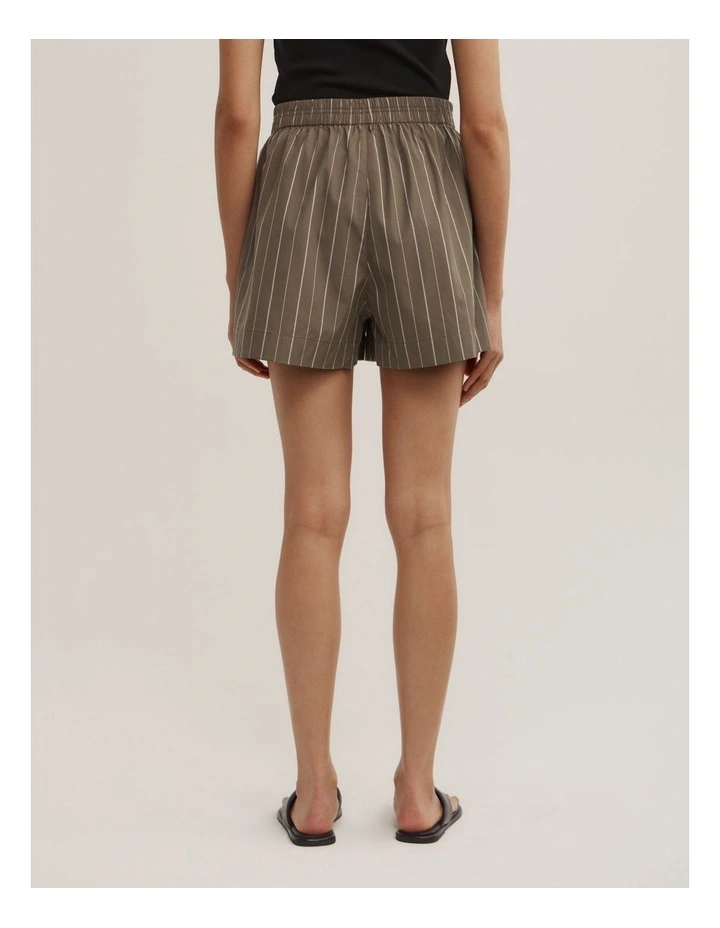 Poplin Boxer Short in Khaki Stripe image 5