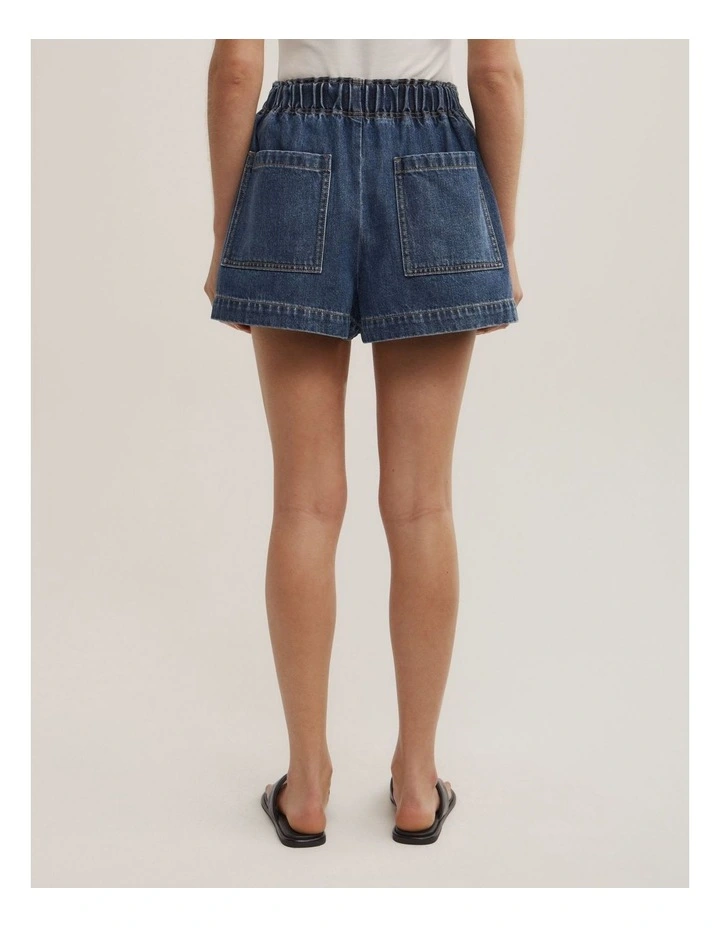 Denim Pull On Short in Horizon Blue image 5