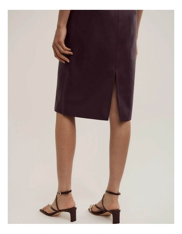 Split Back Midi Skirt in Plum image 3