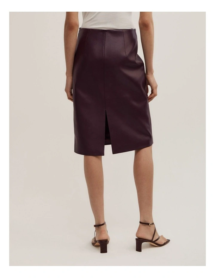 Split Back Midi Skirt in Plum image 4