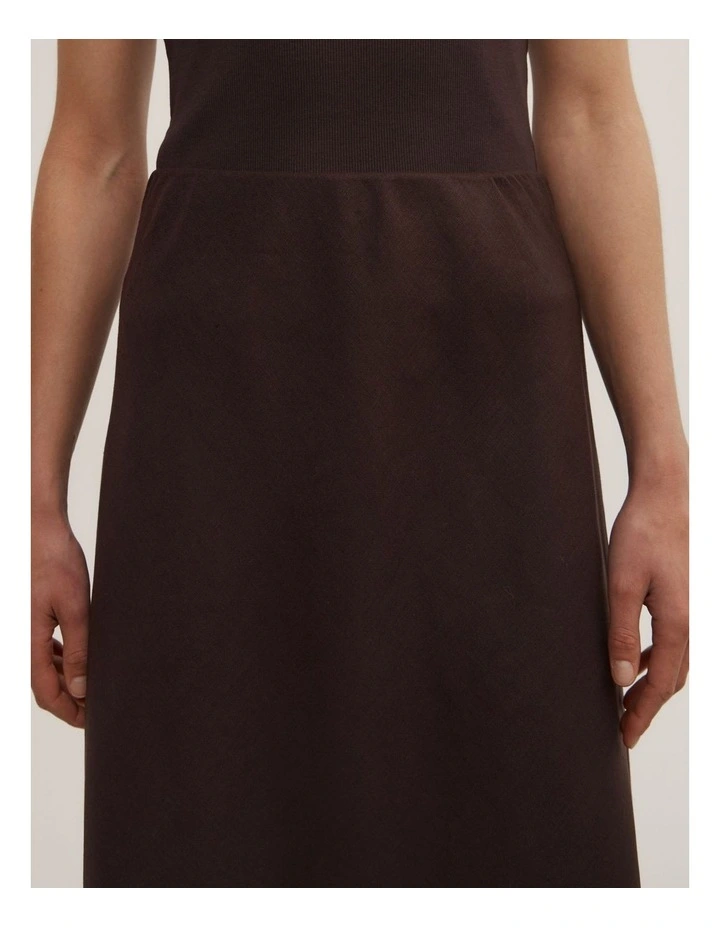Linen Lace Midi Skirt in Espresso image 4
