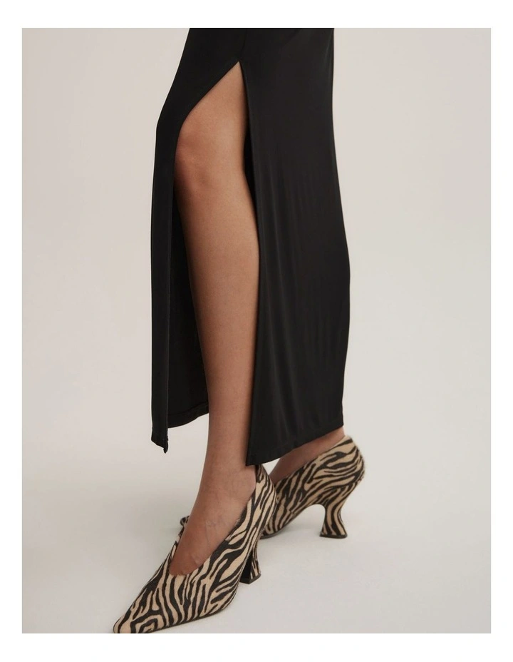 Side Gather Skirt in Black image 5