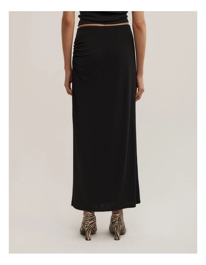Side Gather Skirt in Black image 6