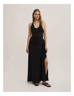 Wrapped Maxi Skirt in Black